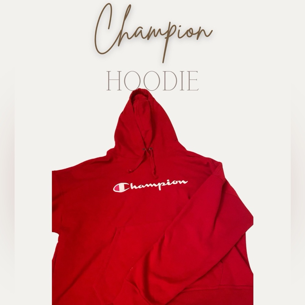 Red champion hoodie